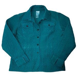 kiko Size L Green Women’s Jacket 100% silk with Pockets #47